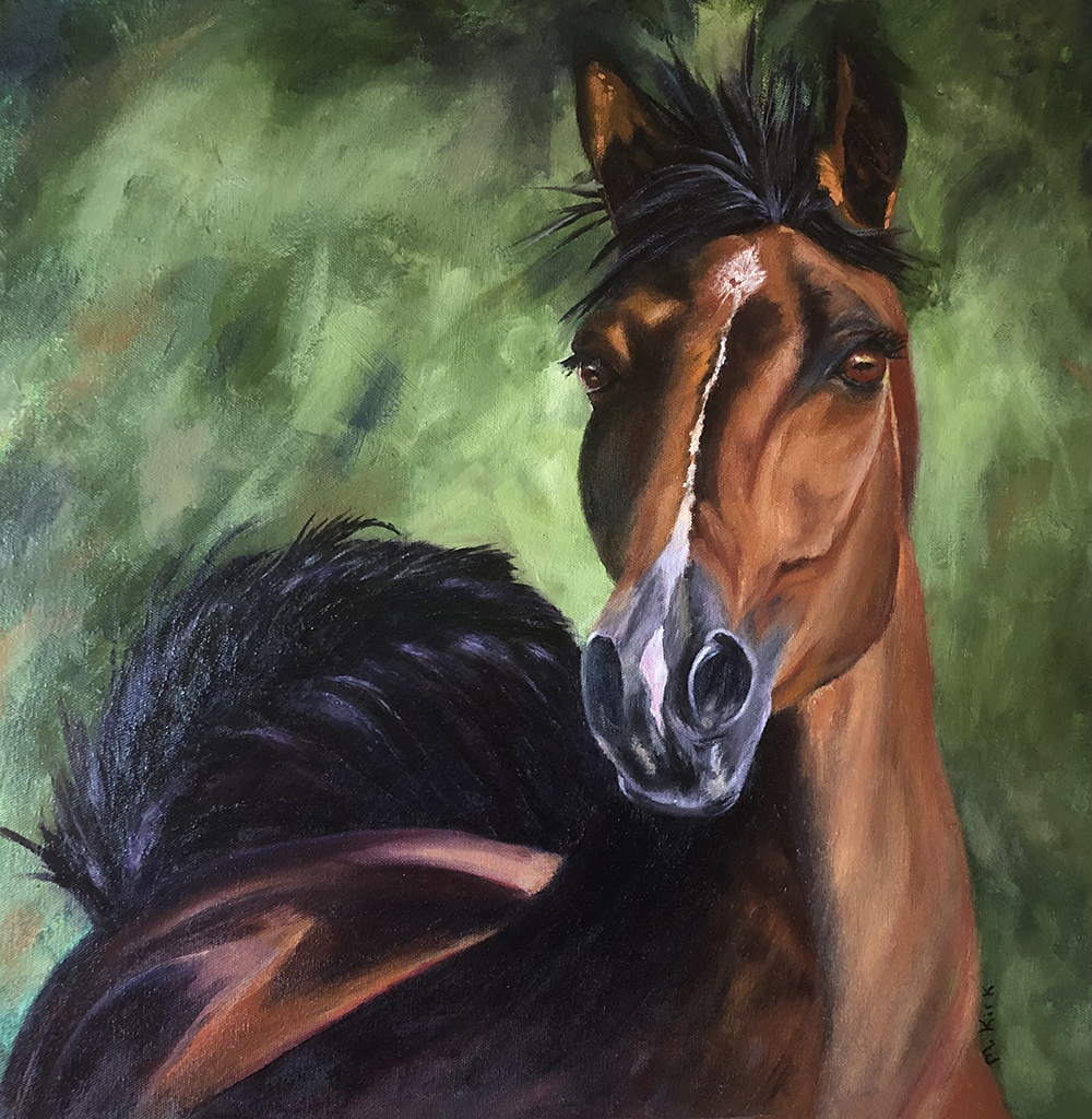 Oil painting of an Arabian horse 20" x 20"